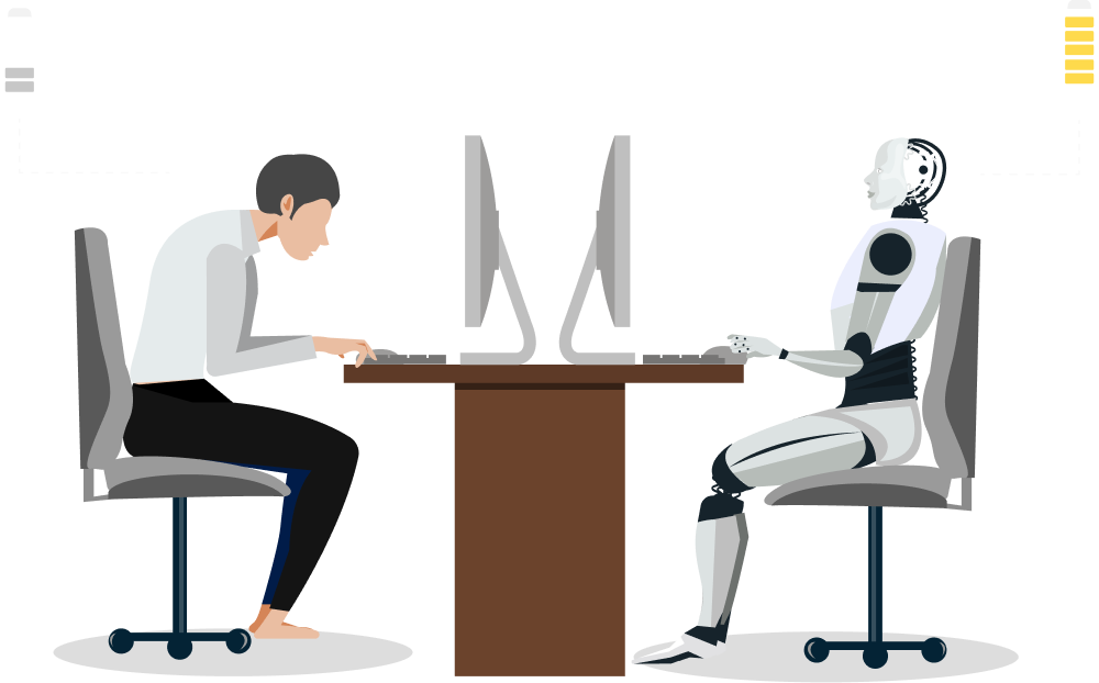 Human and robot working together